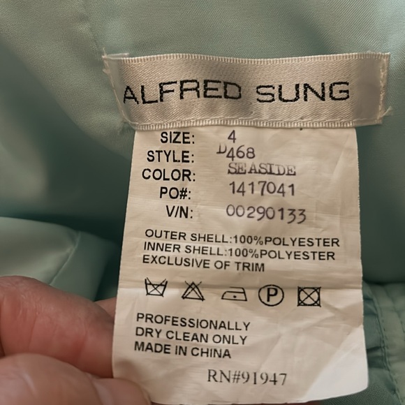 EC Alfred Sung Party Dress Fit-and-flare Wedding Dinner Bridesmaid Cocktail - Picture 8 of 8